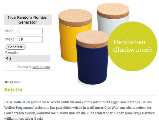 Gewinnspiel-Buck